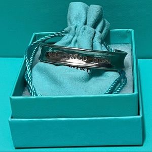 Tiffany & Co. Bracelet Sterling Silver 1837 Cuff 12 mm Wide Circa 1997 6" Long